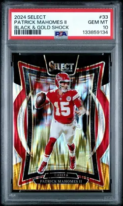 2024 Panini Select - Concourse Patrick Mahomes II #33 Black & Gold Shock Prizm - Image 1
