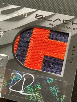 2019 Panini Black Riley Ridley #/ 75 RPA Rookie Patch Auto No. 118 Chicago Bears - Image 2