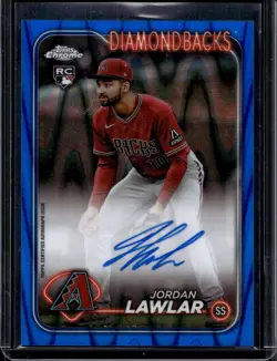 Jordan Lawlar 2024 Topps Chrome #RA-JLA Rookie Auto Blue Raywave /150 - Image 1