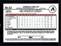 Jordan Lawlar 2024 Topps Chrome #RA-JLA Rookie Auto Blue Raywave /150 - Image 2