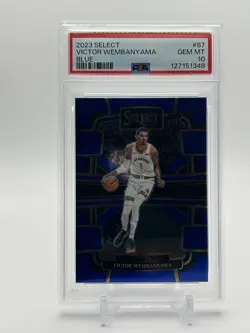 Victor Wembanyama 2023-24 Panini Select Concourse Blue Rookie #87 (RC) PSA 10 - Image 1