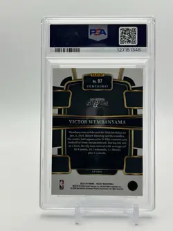 Victor Wembanyama 2023-24 Panini Select Concourse Blue Rookie #87 (RC) PSA 10 - Image 2