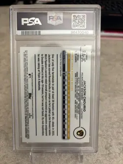 Jackson Chourio RC 2024 Topps Chrome Refractor Auto #RA-JC PSA 9 MINT - Image 2
