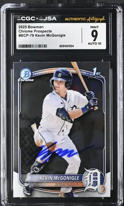 KEVIN MCGONIGLE BOWMAN CHROME 1ST AUOT BCP-79 Rookie CGC GRADE 9 AUTO 10 - Image 1