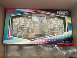 2 x Pokemon Prismatic Evolutions Lucario EX and Tyranitar EX Premium Collection - Image 1