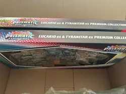 2 x Pokemon Prismatic Evolutions Lucario EX and Tyranitar EX Premium Collection - Image 2