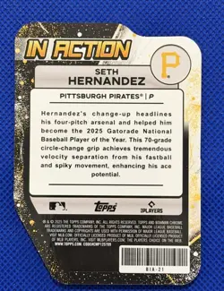 2025 Bowman Draft In Action Seth Hernandez Pirates Mini Diamond #'d /150 - Image 2
