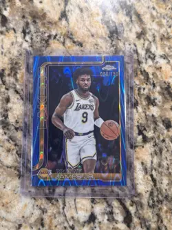 2025-26 Topps Chrome - Bronny James #182 Blue RayWave Refractor /150 - Image 1