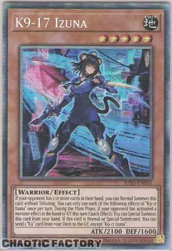 YUGIOH JUSH-EN031 K9-17 Izuna Collector's Rare 1st Edition NM - Image 1