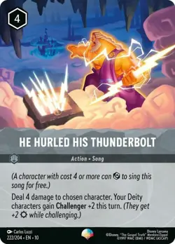 1x He Hurled His Thunderbolt - 222/204 - Epic - Holofoil NM-Mint Disney Lorcana: - Image 1