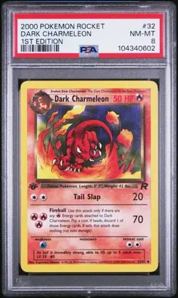2000 Pokemon Team Rocket: Dark Charmeleon [1st Edition] #32 PSA 8 NM-MT - Image 1