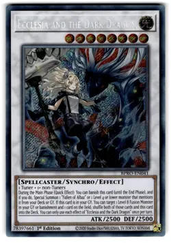 YUGIOH Ecclesia and the Dark Dragon (BPRO-EN041) Secret Rare 1st Edition NM - Image 1
