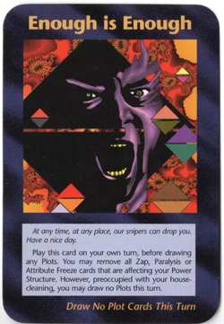Assassins Series INWO 1995 Illuminati Card Game Donald Trump ENOUGH IS ENOUGH - Image 1