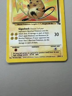 Pokemon TCG Raichu 29/62 Fossil Regular Rare WOTC Pokemon Card - Light Play - Image 2