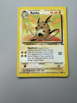 Pokemon TCG Raichu 29/62 Fossil Regular Rare WOTC Pokemon Card - Light Play - Image 4