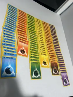 Pokemon 140 Card Lot All Energy Cards 1999 Yellow Purple Red Blue Green Orange - Image 1