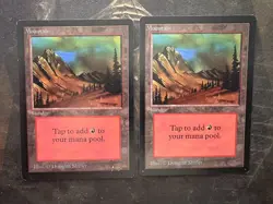 *** BETA Mountain (C - Arabian) x2 *** EX-NM Clean! - DUTY FREE - MtG Magic - Image 1