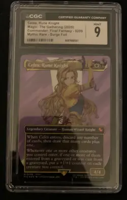 Celes, Rune Knight Borderless Surge Foil CGC 9 Graded Final Fantasy MTG - Image 1