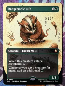 Badgermole Cub BORDERLESS Avatar - Magic the Gathering - NEAR MINT - Image 1