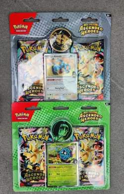 X2 New TCG Pokemon Ascended Heroes 2-Pack Blister Bundle Larry Erika Sealed - Image 1