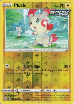 Plusle Reverse Holo Common – SWSH08: Fusion Strike #089/264 Pokemon TCG - Image 1