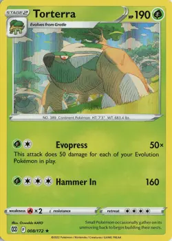 Torterra Holo Rare – SWSH09: Brilliant Stars #008/172 Pokemon TCG - Image 1