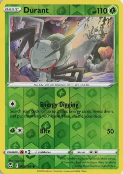 Durant Reverse Holo Common – SWSH12: Silver Tempest #013/195 Pokemon TCG - Image 1