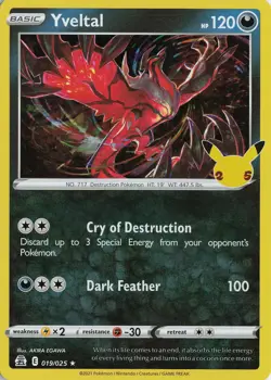 Yveltal Holo Rare – Celebrations #019/025 Pokemon TCG - Image 1