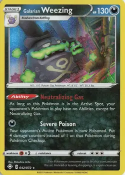 Galarian Weezing Holo Rare – Shining Fates #042/072 Pokemon TCG - Image 1