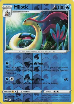 Milotic Reverse Holo Rare – SWSH12: Silver Tempest #040/195 Pokemon TCG - Image 1