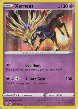 Xerneas Holo Rare – SWSH04: Vivid Voltage #078/185 Pokemon TCG - Image 1