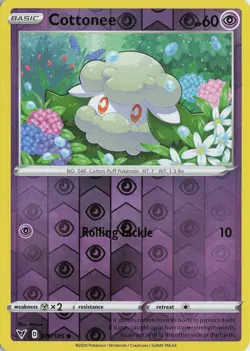 Cottonee Reverse Holo Common – SWSH04: Vivid Voltage #075/185 Pokemon TCG - Image 1