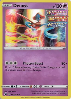 Deoxys Holo Rare – SWSH08: Fusion Strike #120/264 Pokemon TCG - Image 1