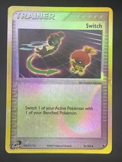 Pokemon Reverse Holo 2003 Trainer Switch 92/109 EX Ruby & Sapphire - HP - Image 1