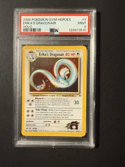 Pokemon Erika's Dragonair 4/132 Gym Heroes Holo Unlimited 2000 PSA 9 - Image 1