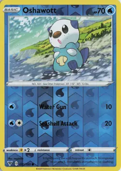 Oshawott Reverse Holo Common – SWSH04: Vivid Voltage #033/185 Pokemon TCG - Image 1
