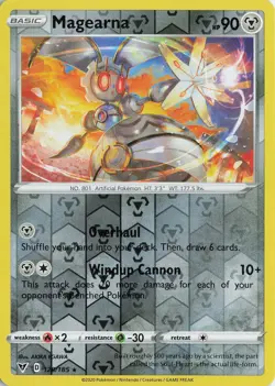 Magearna Reverse Holo Holo Rare – SWSH04: Vivid Voltage #128/185 Pokemon TCG - Image 1