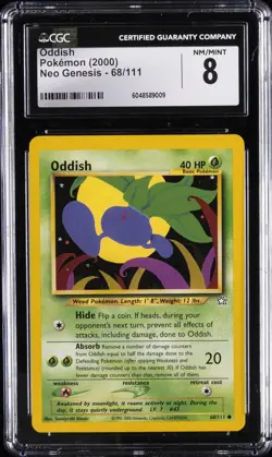 2000 POKEMON NEO GENESIS #68/111 ODDISH CGC 8 - Image 1