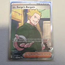 Pokemon TCG Lt. Surge's Bargain Trainer Full Art Ultra Rare Holo EN Me01 170/132 - Image 1