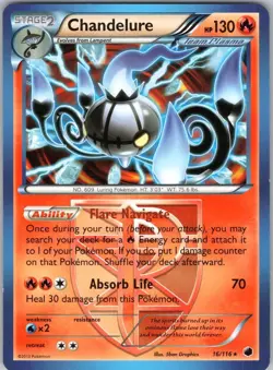 CHANDELURE 16/116 HOLO PLASMA FREEZE POKEMON MP - Image 1
