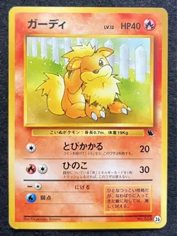 Growlithe Intro Pack Old Back Pokemon Card Tackle LV.12 HP40 Japanese - Image 1