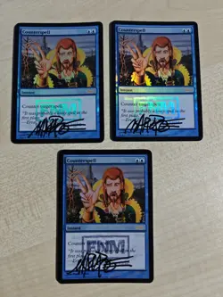 MTG Counterspell FNM Foil Signed NM x3 Mark Poole - Image 1