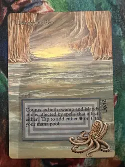 MTG Unlimited Underground Sea Altered Laura Van Wie. Dual Land. Kid Icarus. - Image 1