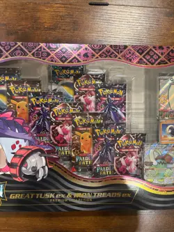 Pokemon Paldean Fates Great Tusk ex & Iron Treads ex Premium Collection Box - Image 4