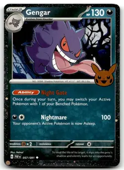Gengar (Cosmos Holo) 057/091 Holo Trick or Trade BOOster 2024 Pokemon LP - Image 1