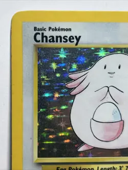 1999 Pokemon Chansey Unlimited Holo Rare Base Set 3/102 HP-DMG - Image 2