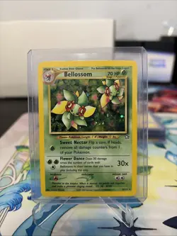 2000 Pokemon TCG Bellossom Neo Genesis Holo Unlimited Rare w/ swirl 3/111 NM - Image 1