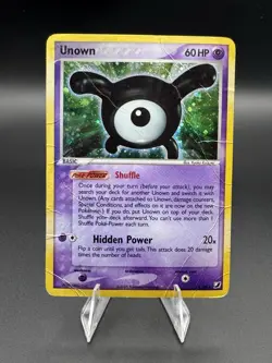 Pokemon Unseen Forces Unown Holo Rare Subset #X/28 - DMG - Image 1