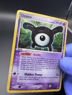 Pokemon Unseen Forces Unown Holo Rare Subset #X/28 - DMG - Image 2