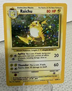 Pokemon TCG Raichu Base Set 14/102 Holo 1999-2000 Wizards Base Set - Image 1